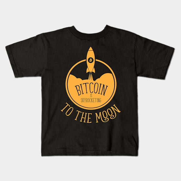 bitcoin to the moon Kids T-Shirt by bojan17779